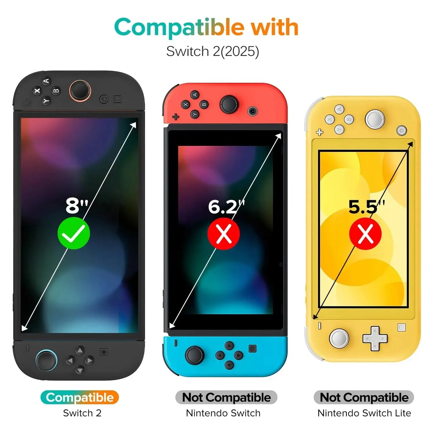 Protector de pantalla de cristal templado HD NS2 para Switch 2, protector de pantalla transparente antiarañazos para New Switch 2 2025