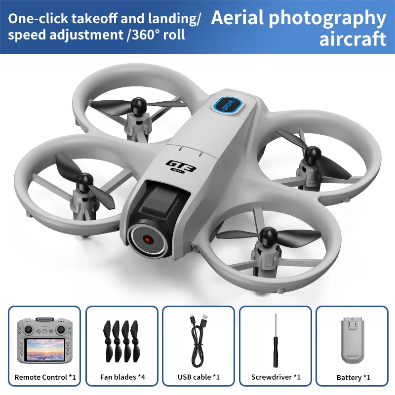 New GT3 8K HD Drone with Remote Control, Headless Mode, 360° Helicopter Mini Drone Toy Flip FPV 5G WIFI Quadcopter for Kids, Gifts