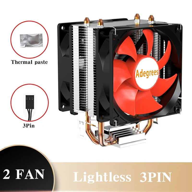 Ventilateur de refroidissement pour processeur Intel, refroidisseur d'air CPU, X79, X99, 3 broches, 4 broches, PWM, LGA 1366, 1151, 1155, 1200, 1700, 2011, AMD, AM3, AM4, AM5