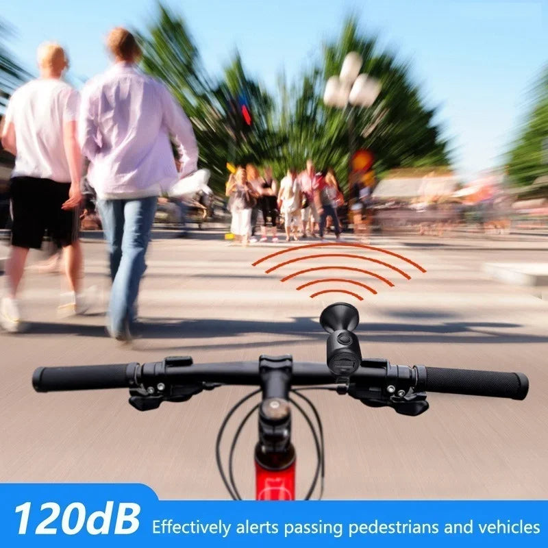 Klaxon pour vélo et scooter électrique — sonnette étanche 120dB, VTT, cyclisme sur route, alarme