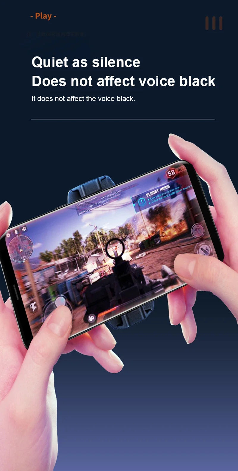Ventilateur de refroidissement téléphone portable clip arrière — gaming, streaming, dissipateur de chaleur