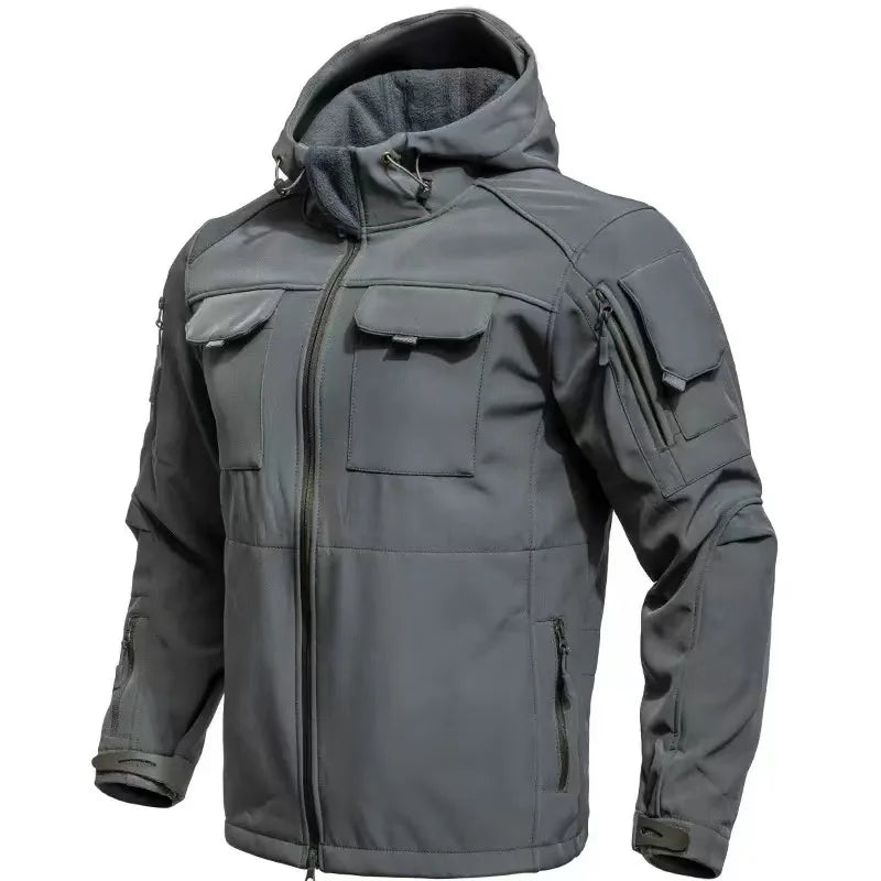 Chaqueta polar táctica militar de combate para hombre, abrigo cálido de invierno para senderismo al aire libre, camping, escalada, con múltiples bolsillos, trekking informal