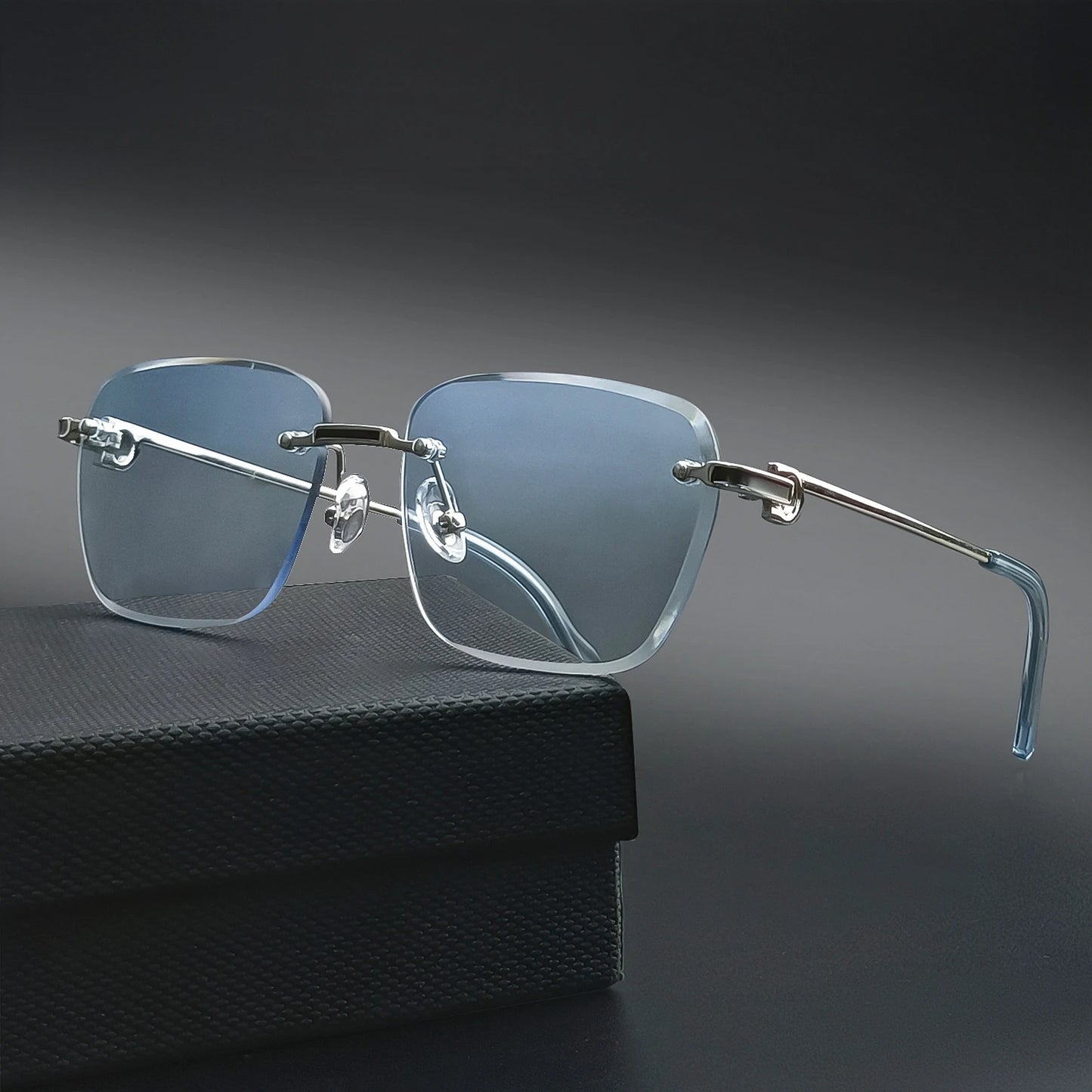 CATERSIDE nuevas gafas de sol sin montura, gafas de sol degradadas para hombre, gafas de sol retro de negocios para mujer, UV400, gafas de sol para hombre
