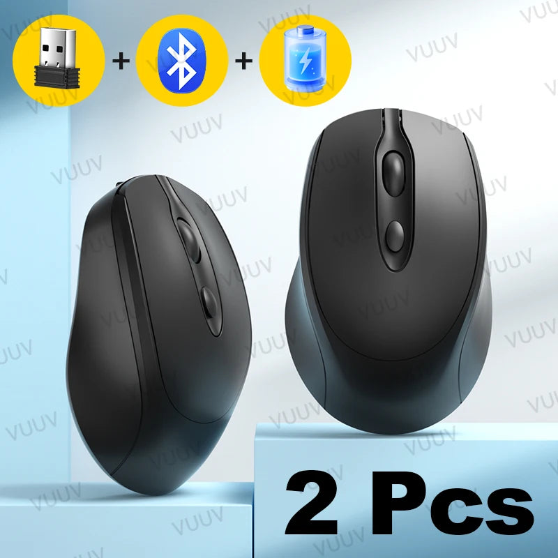 Souris Bluetooth sans fil Portable compacte ergonomique 2.4G USB silencieuse 1600DPI 500mAh Rechargeable pour PC tablette ordinateur Portable MacBook
