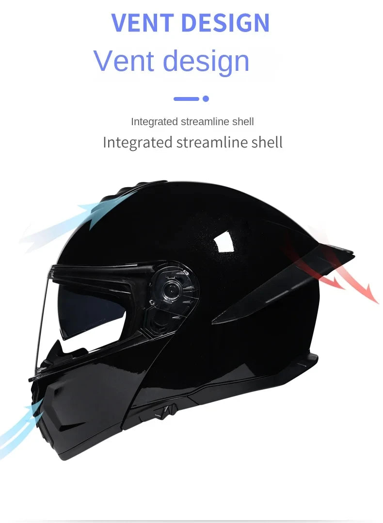 Casque de moto intégral ORZ-B08A, motif Mecha brillant, casque de course, casque de sécurité certifié DOT de Style italien avec Vi teinté