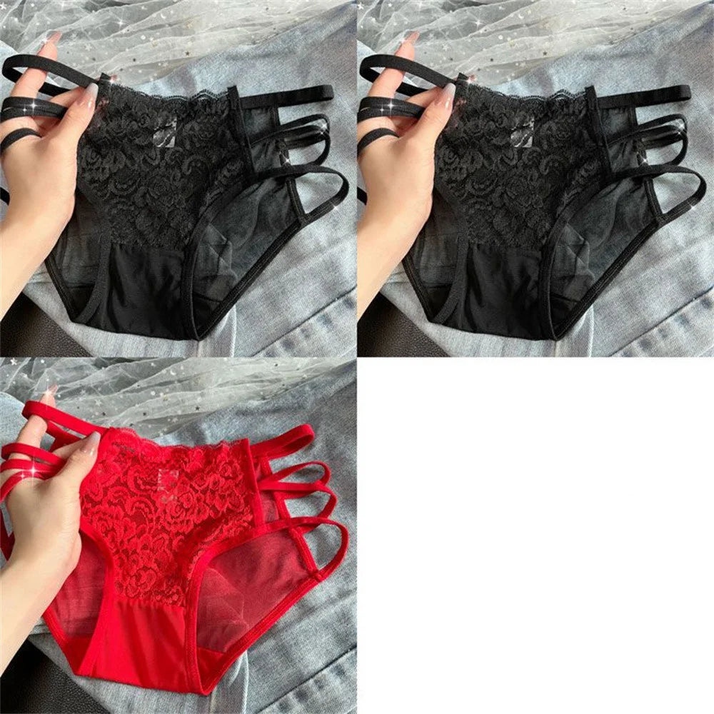 Culottes en Dentelle Femme — Lot de 3 Pièces Lingerie
