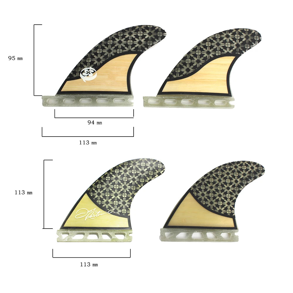 Aletas de propulsor de surf de carbono tipo nido de abeja y aletas de tabla de surf de fibra de vidrio en Surf AM2 DHD Techflex SuperE Rasta FINS Jordy