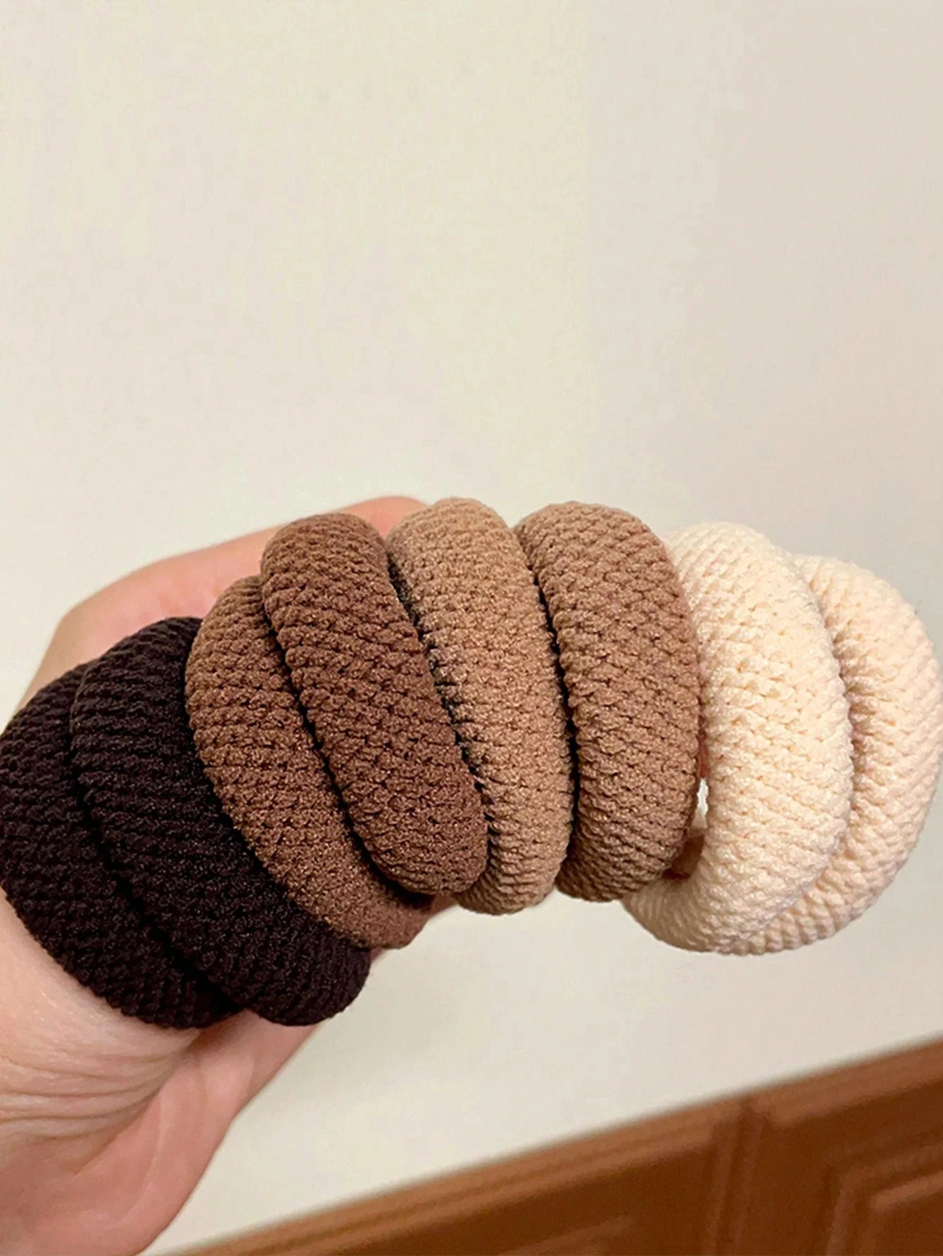 Chouchous simples et polyvalents, mélange de couleurs, haute élasticité, épais, respectueux des cheveux (couleur aléatoire), corde pour cheveux, 5/10