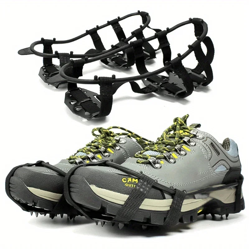 Griffe de glace antidérapante à 24 dents – couvre-chaussures de glace et de neige, adapté à la randonnée, à l'escalade, à la marche, à la course et à la chasse