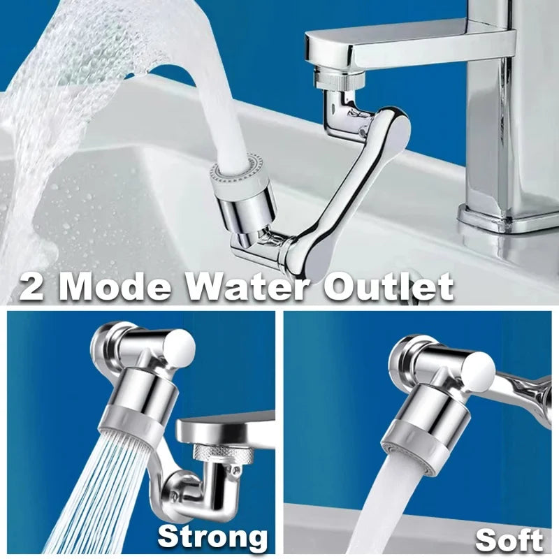 1080° Stainless Steel Robotic Arm Extension Faucet Aerator Swivel Water Tap Nozzle, 2 Modes, Faucet Extender, Kitchen Mixer, Aerator