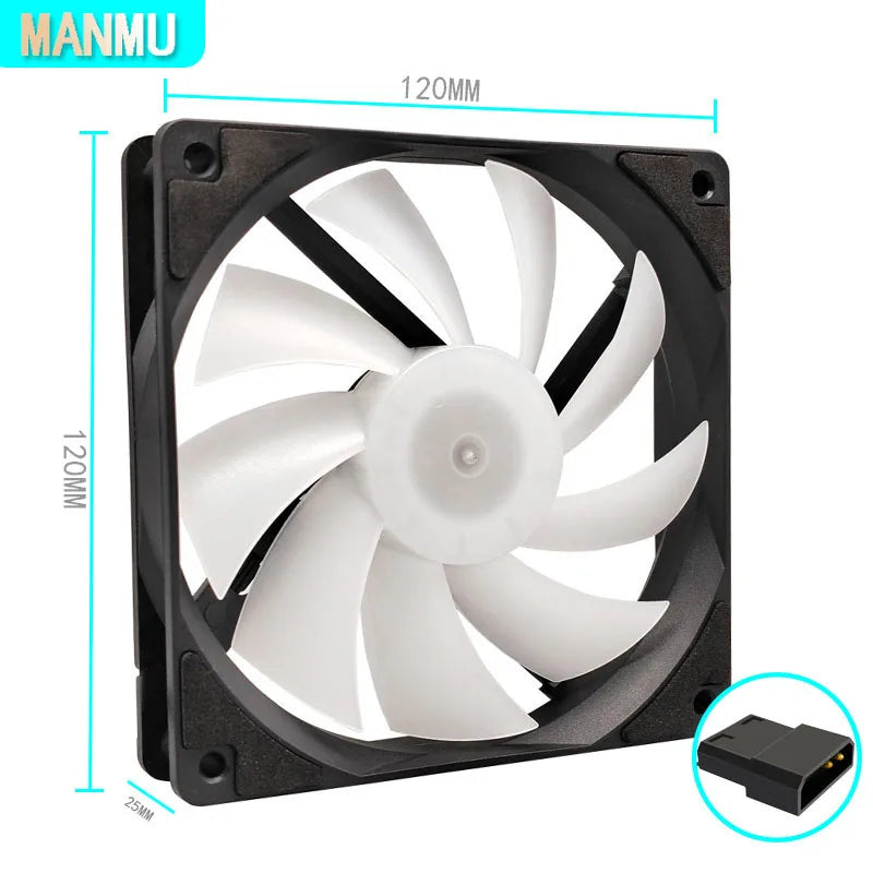 Manmu Fetival Pormotion 120mm ventilateur d'ordinateur arc-en-ciel RGB/ventilateur de PC de jeu à haute performance de refroidissement