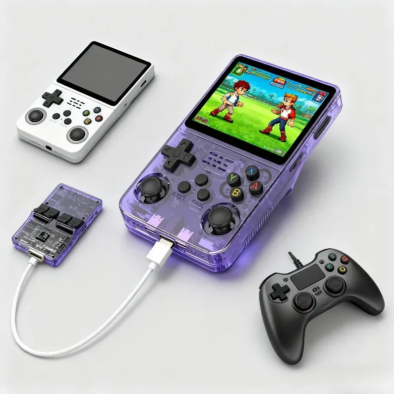 Nuevo sistema de consola de videojuegos portátil retro R36S, pantalla IPS de 3.5 pulgadas, reproductor de vídeo portátil de bolsillo, 128 GB, más de 20000 juegos, regalos para niños