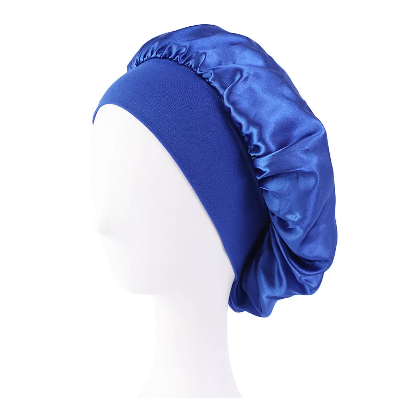 Bonnet de nuit en Satin à large bord, Bonnet soyeux, enveloppe de cheveux pour dormir, avec bande élastique souple, outil d'emballage des cheveux, nouvelle collection