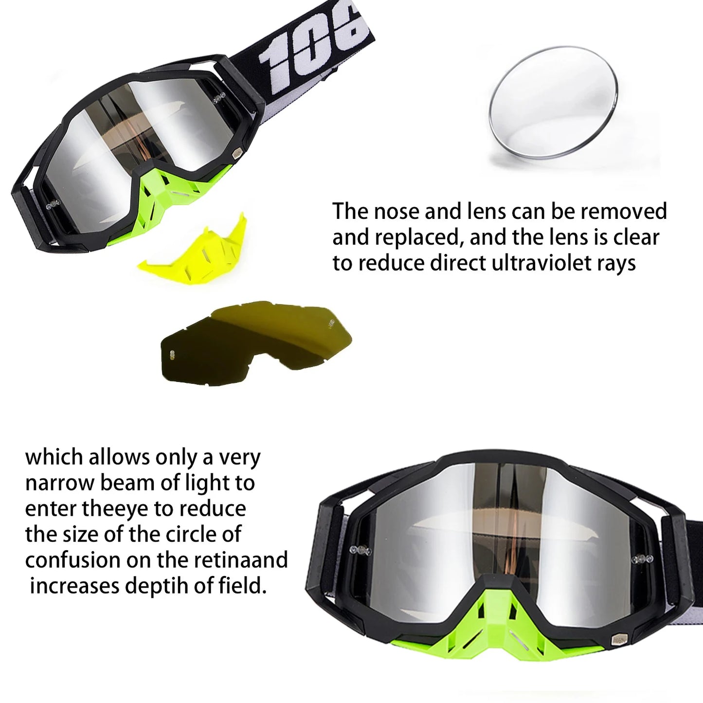 Motocross goggles, windproof and unbreakable glasses for ATV, UTV and off-road sports
