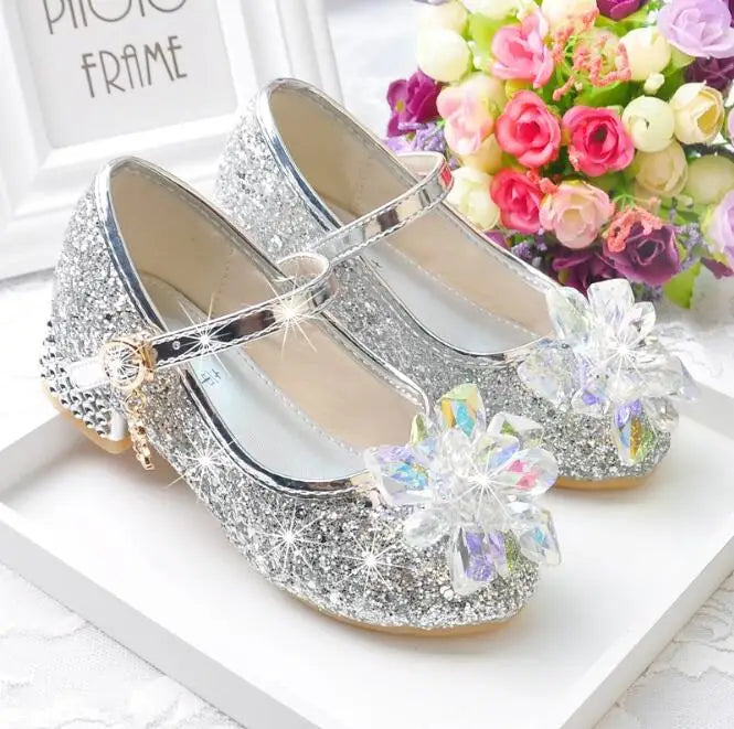 Children's Floral Beach Princess Shoes Girls Sequin Wedding Party Shoes Infantil Kids Shoes