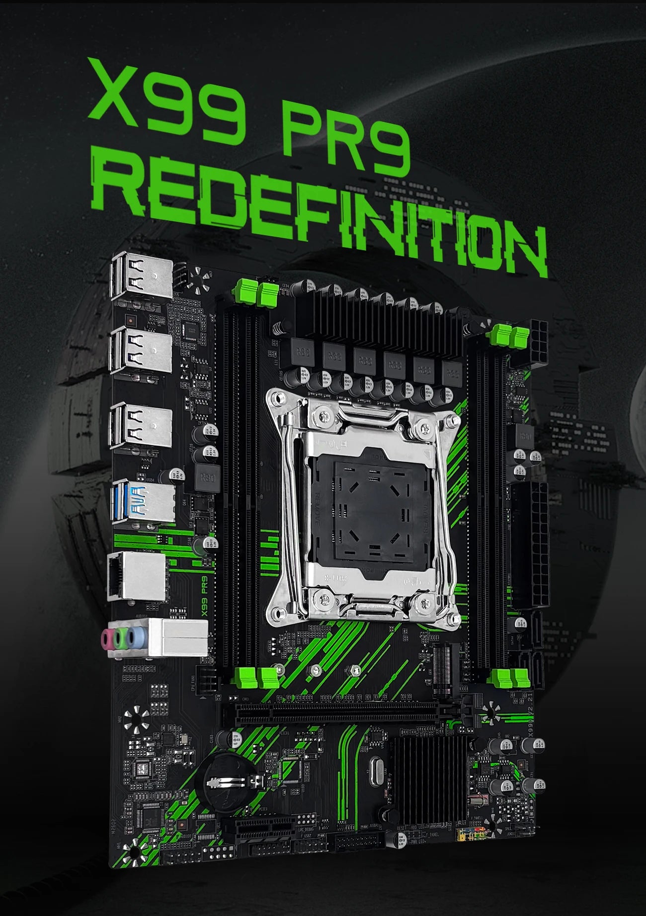 Carte mère MACHINIST X99 X99 PR9, prise en charge TPM2.0 LGA 2011-3, processeur Intel Xeon E5 V3 et V4, RAM DDR4, SATA/NVME M.2, emplacement USB3.0