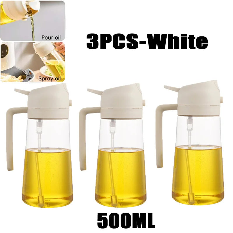 Botella pulverizadora de aceite de oliva para barbacoa, pulverizador de aceite de oliva de plástico, botella vacía, botella de vinagre o brocha de aceite, 200/300/500ml
