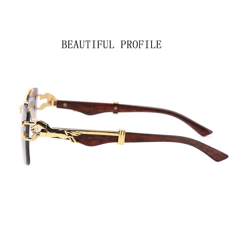 Lunettes de soleil carrées sans bords pour femmes et hommes — vintage, mode, 2024