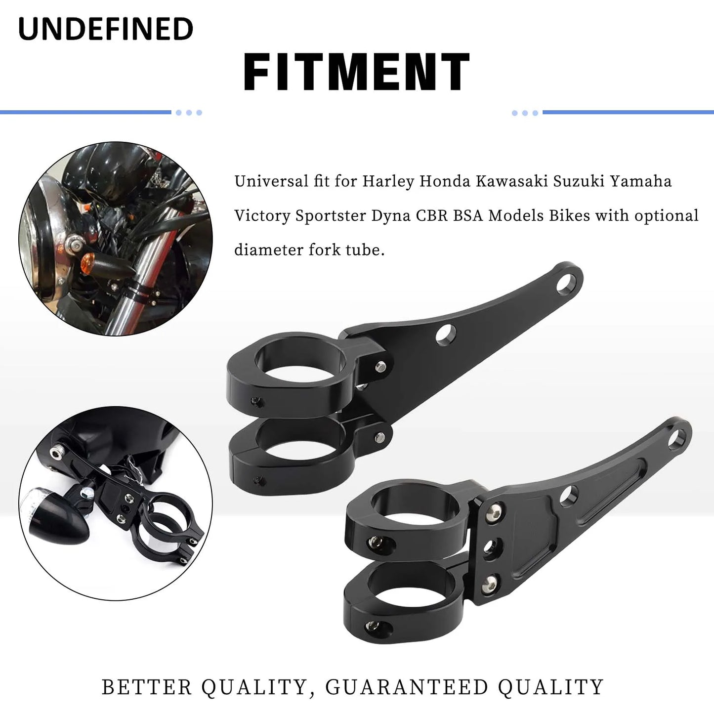 Pinces de montage pour tube de fourche de moto — support de lumière, 33-58mm, universel
