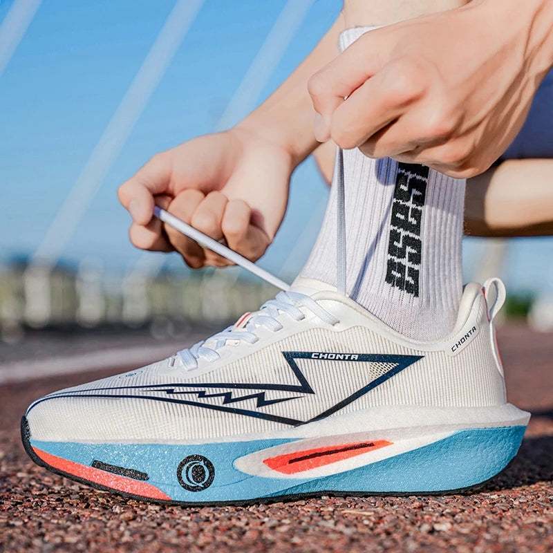 Chaussures de course décontractées et confortables pour hommes - Tige en tissu respirant, antidérapantes, résistantes à l'usure, semelle absorbant les chocs, chaussures de course décontractées à lacets à bout rond, a