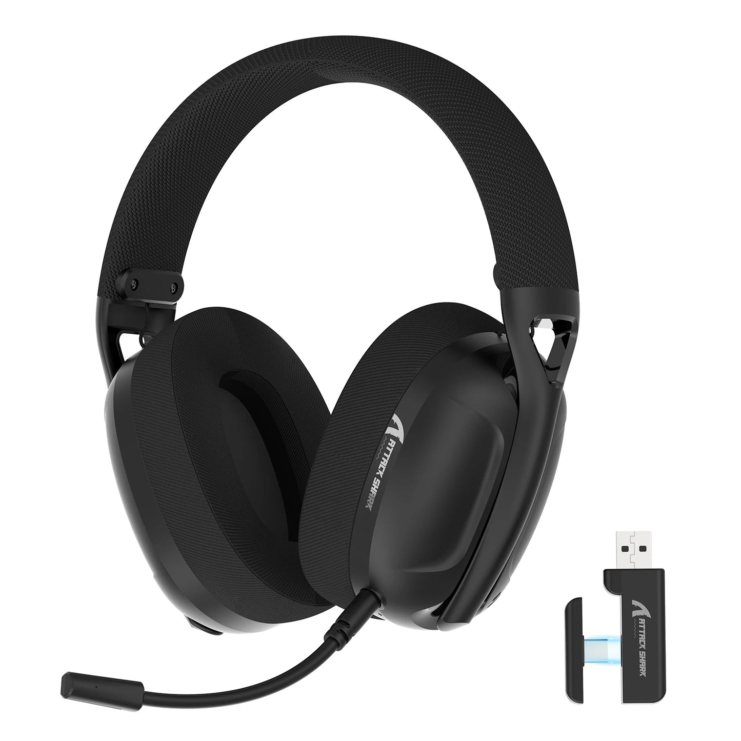 ATTACK SHARK L80 – Casque gaming ultra-léger 180g, Bluetooth/2.4G/filaire, son stéréo 5.1 canaux
