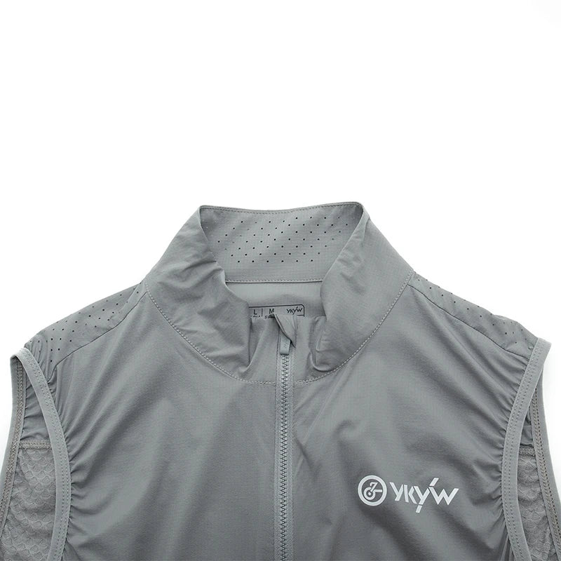 Gilet de cyclisme homme UPF50+ — imperméable, coupe-vent, route, léger, sans manches