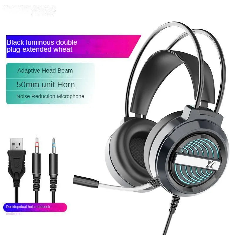 Auriculares estéreo para juegos con micrófono, auriculares de actualización X9, luz LED, auriculares con cancelación de ruido, adecuados para PS4, PC, Xbox One, PS5