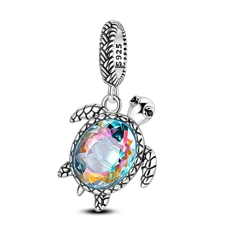 Breloques en argent Sterling 925, pendentifs en perles, arbre de vie, tortue, amour, pierres précieuses, tournesol, pour femmes, Bracelet, bijoux cadeau, nouvelle collection