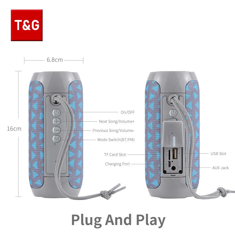 Haut-parleur Bluetooth portable TWS — étanche, stéréo surround, radio FM, support TF, extérieur