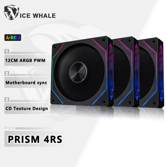 ICE baleine prisme 4RS ARGB PC boîtier ventilateur 120mm Infinity miroir conception carte mère éclairage synchronisation 4PIN PWM CPU refroidisseur ventilateur