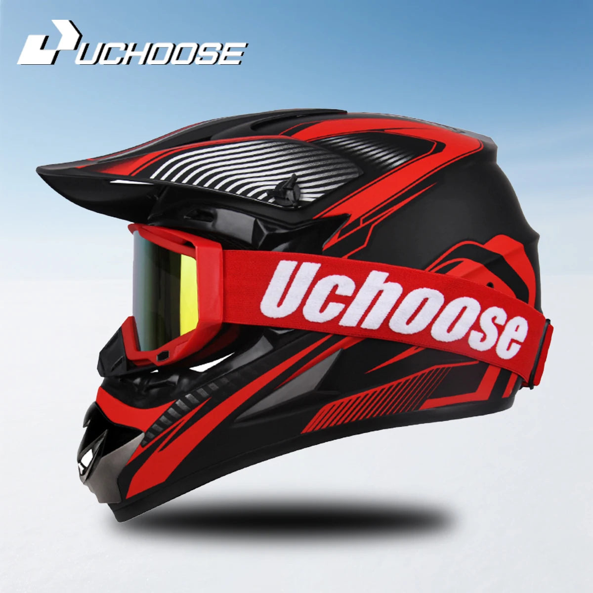Casque Moto Motocross Enfants Tout-Terrain — Professionnel Lunettes Cadeau
