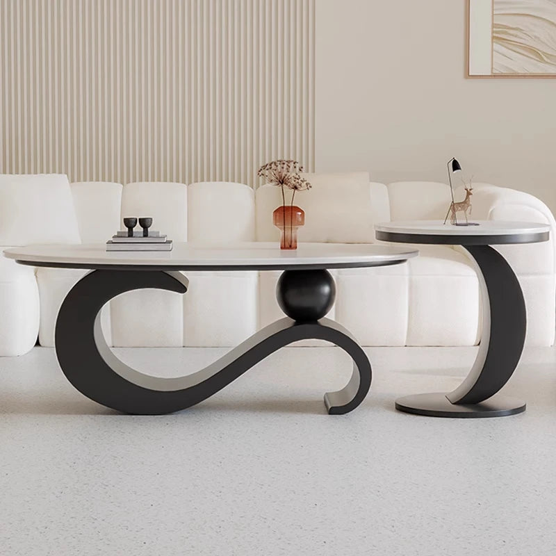 Mid-Century Retro Coffee Table, Oval Luxury, Nordic, Aesthetic, Classic, Living Room Low Table, Home Furniture