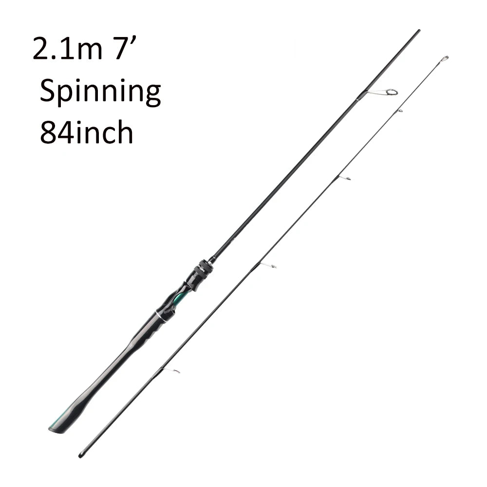 FISHINGFANS ORCA lumière moyenne ML puissance haute teneur en carbone mer eau douce basse conique arrondi côtelé tige de pêche en croisement