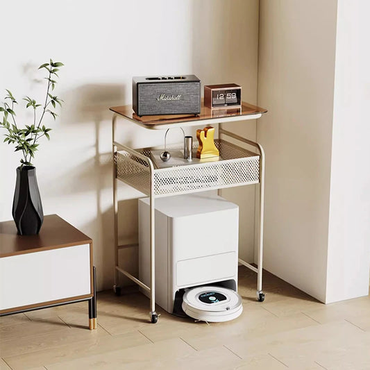 Support portable minimaliste pour aspirateur robot — étagère de rangement multifonctionnelle, canapé