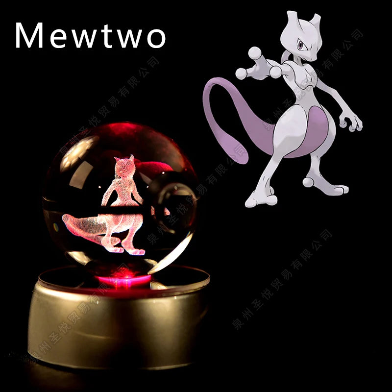 Boule de cristal 3D veilleuse — lampe en verre, statue, cadeau d'anniversaire pour enfants