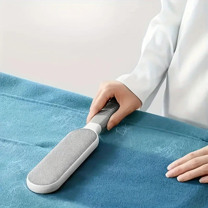 Double-sided pet hair remover, manual electrostatic sticky lint brush, for cat, clothes, sofa, furniture, carpet cleaning
