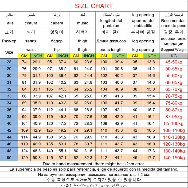 Men's Plus Size Jeans 50 High Elasticity Denim Fabric Plus Size Trousers for 45-150 kg Hombre Wide Leg Jeans Men's Trousers
