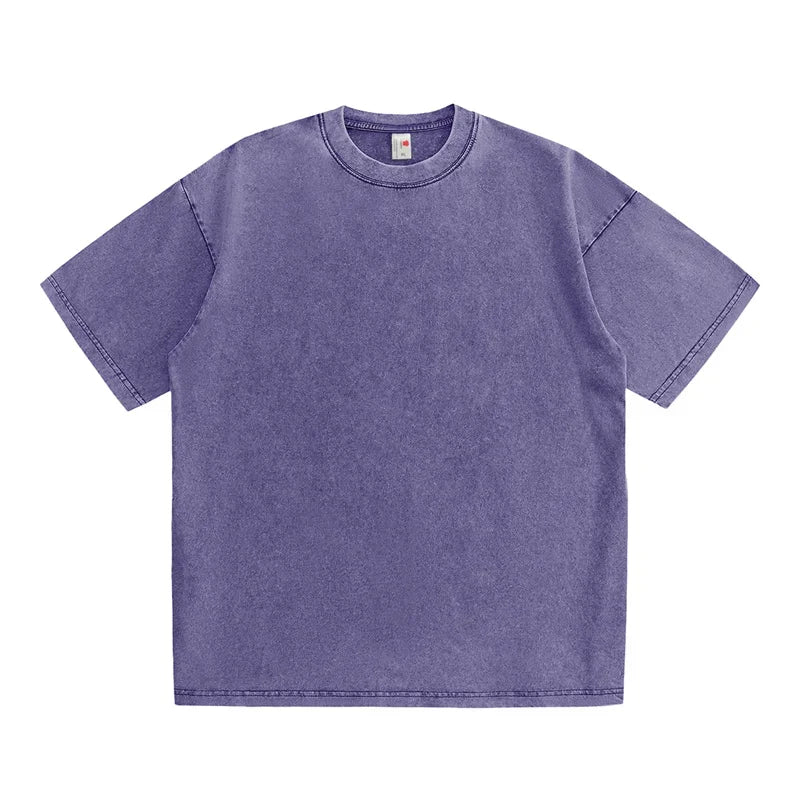 T-Shirt Coton Américain 230G Homme — Vintage Lavé Manches Courtes Basique