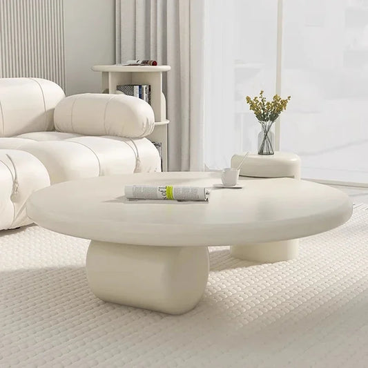 Modern Round Simple Lamps Nordic Smart Glamorous Premium Design Coffee Tables Small Cute White Mesa De Centro Furniture