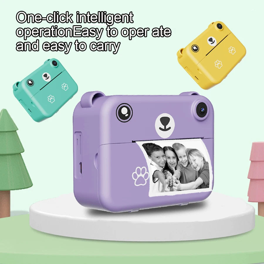 Cámara digital para niños, fotografía de impresión instantánea, grabadora de vídeo HD 1080P, miniprinter térmica, regalos educativos de cumpleaños