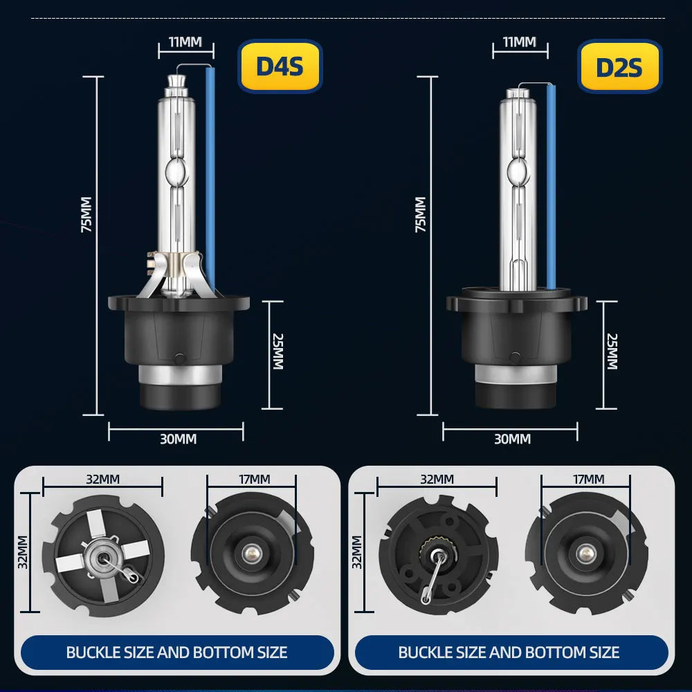 CROSSFOX 2 piezas 35W D1S D2S D3S D4S bombillas de faros delanteros de xenón Hi/Lo BI HID para coche 4300K 5000K 6000K 8000K 10000K 12000K