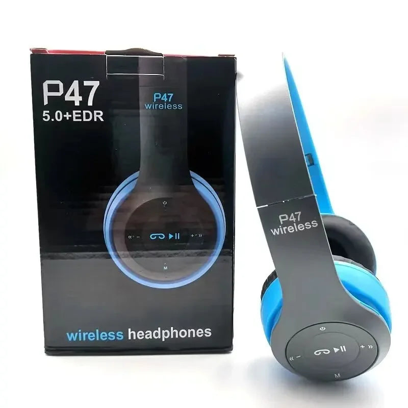 Écouteurs sans fil Bluetooth 5.0 pliables — micro, adaptateur USB, jeu, smartphones