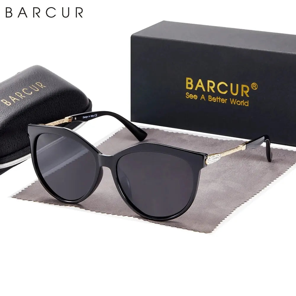 Lunettes de soleil polarisées œil de chat pour femmes — rondes, dégradées (v2)