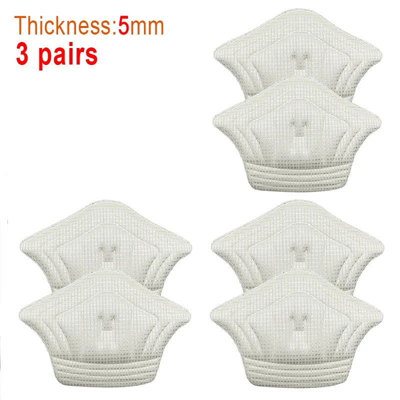 Plantillas Parche Almohadillas de talón para Zapatillas, Adhesivo Trasero, Ajustable, Antidesgaste, Almohadilla para Pies, Inserción de Plantilla, 3 Pares/6 Piezas