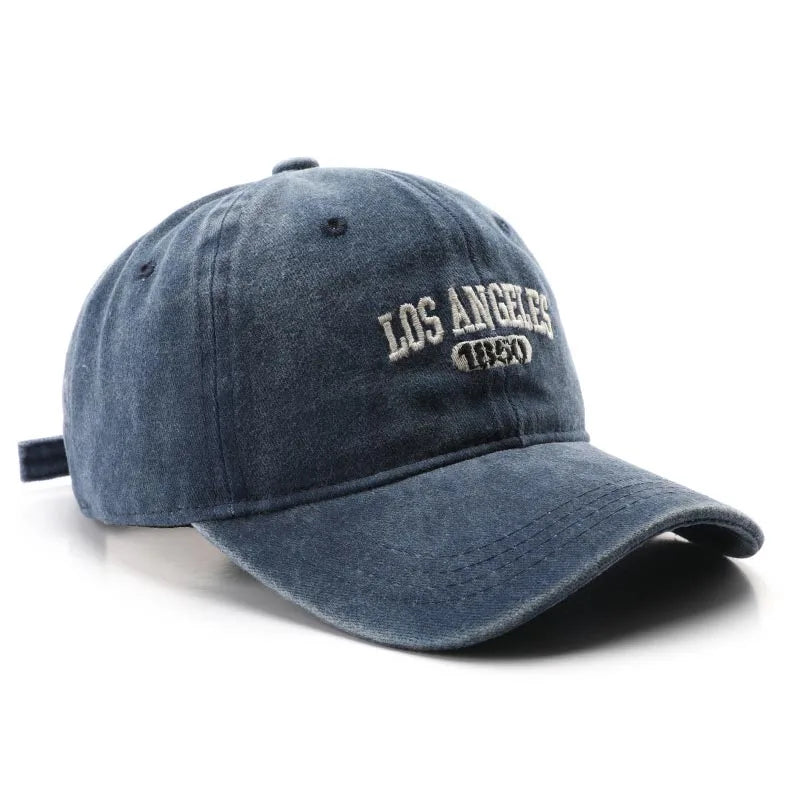 Casquette de baseball lettre brodée — hommes, femmes, mode, vintage, solide, sports plein air, snapback (v2)