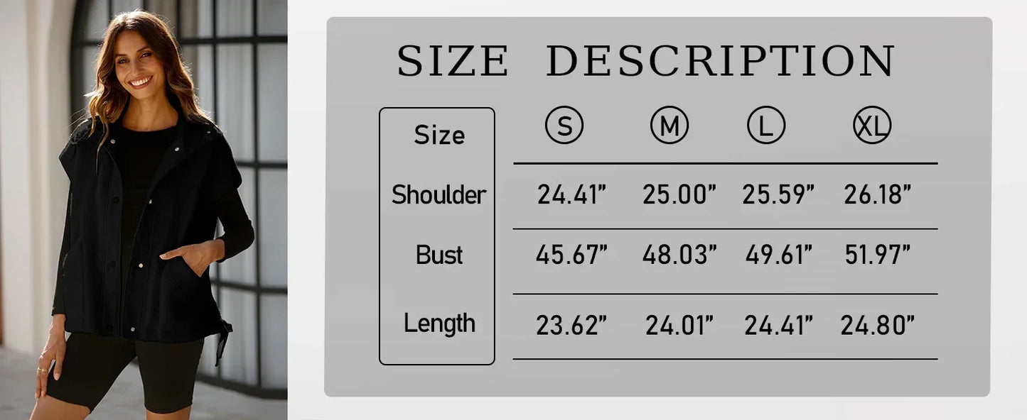 Gilet polaire pelucheux pour femme, surdimensionné, sans manches, Sherpa, chaud, boutonné, vêtements d'extérieur avec poches