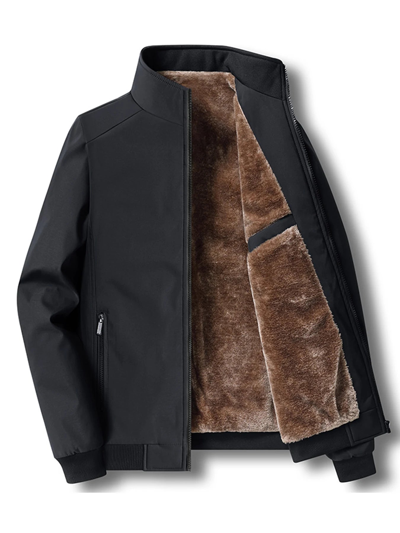 Chaqueta de terciopelo para hombre, cuello levantado, acolchada de algodón, gruesa, cálida, casual, nueva colección otoño e invierno