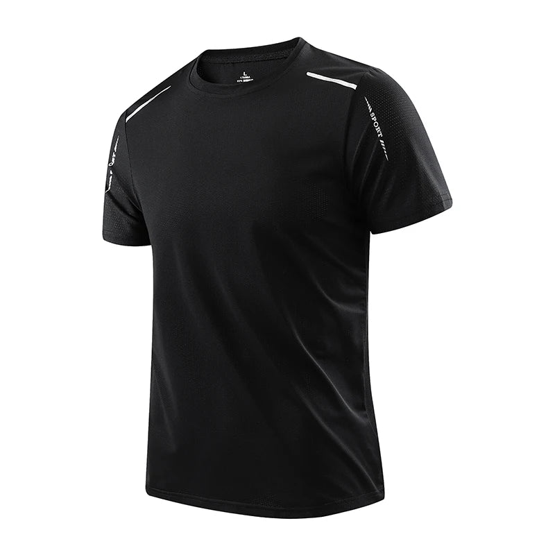 CHRLCK hommes course séchage rapide T-shirts respirant randonnée pêche T-shirts élasticité douce Sports de plein air chemise courte été