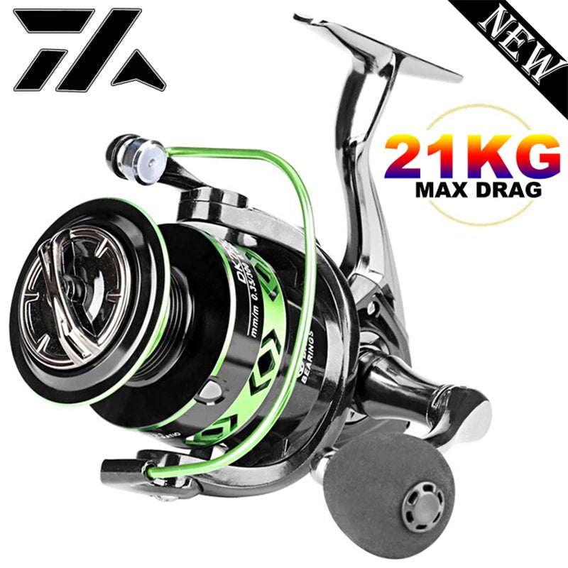 VWVIVIDWORLD, traînée maximale de 21KG, moulinet de pêche, équipement en alliage de Zinc, bobine en alliage, bras en métal, pied en métal, moulinet Spinning, pêche à la carpe, eau salée