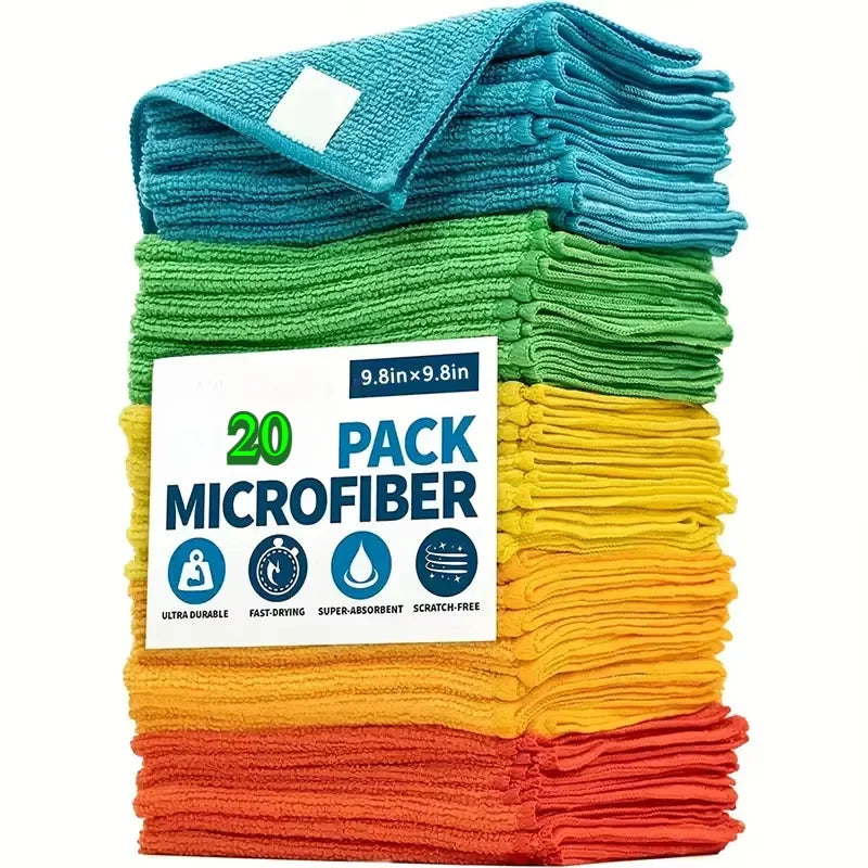 5/10/20/50pcs paño de limpieza de microfibra, paño de cocina, paño de limpieza para el hogar, toalla de limpieza de cocina, baño, toalla absorbente duradera